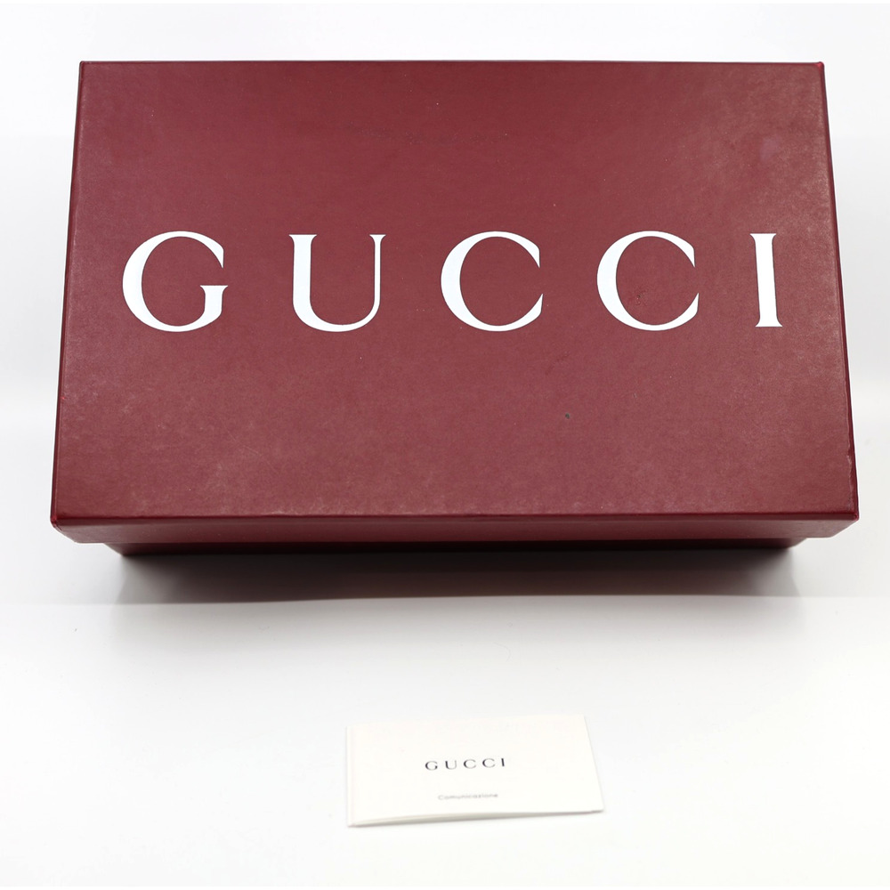 A0 Auth GUCCI Empty Shoe Box With Tissue and Card Burgundy 12.5" x 8" x 4"